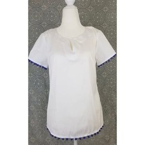 Talbots Pom Pom Trim Top